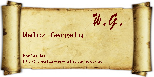 Walcz Gergely névjegykártya